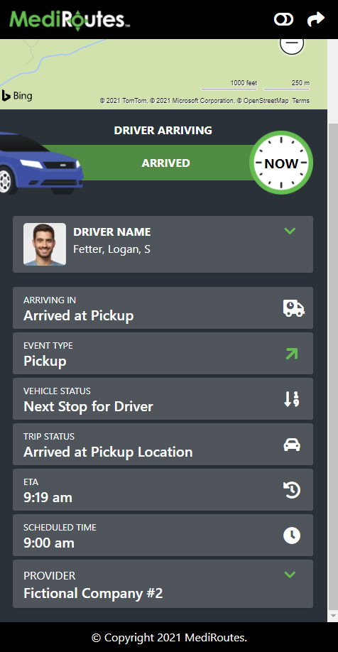 Driver Arrived Pickup